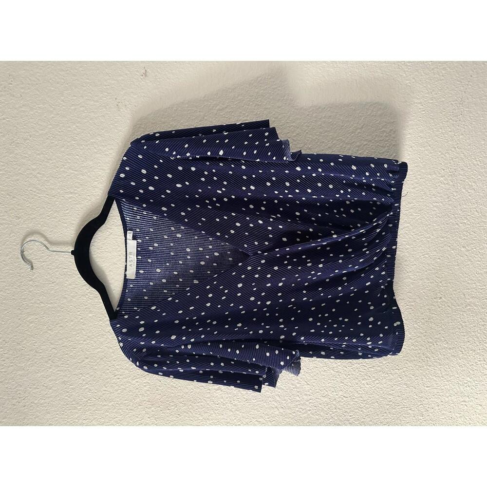ASTR The Label Navy Blue Polka Dot Women's Top Size Large